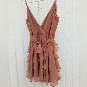 Applegreen Coral/ Dusty Rose Ruffled Mini Sleeveless Dress L $15 items 3-$35